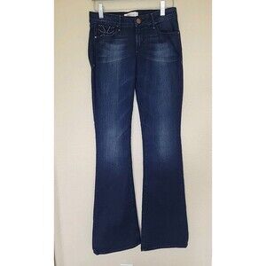 Habitual Ablaze Jeans Womens Size 25 Blue Wide Leg Flare Dark Wash Preppy